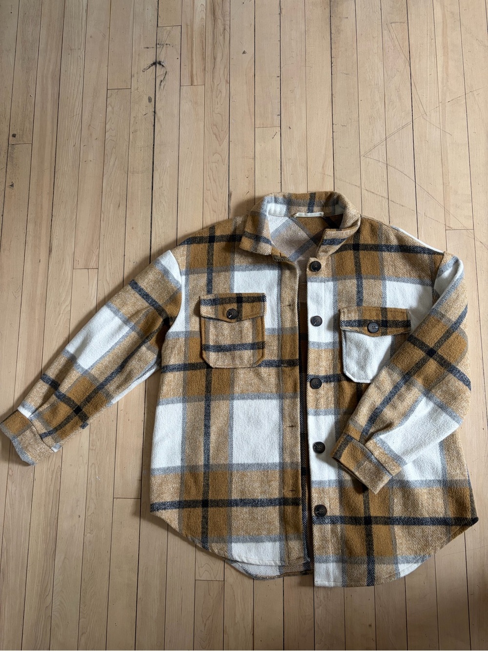 Yellow & Cream Thick Flannel Jacket